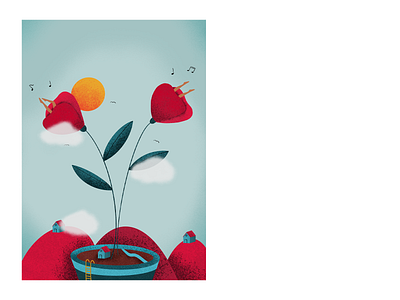 Flowers. branding clean design digital art digitalillustration flower flowers illustration minimalism nature ui