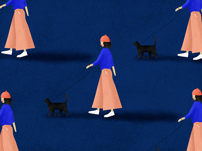 Cat walker digital art digitalillustration illustration pattern