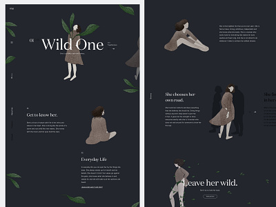 Wild One. clean design digital art digitalillustration illustration landing landingpage minimalism typography ui webdesign