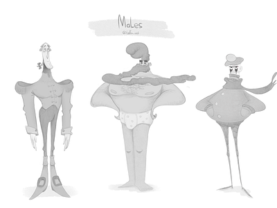 Males character sketches