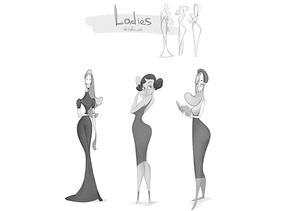 Ladies character sketches art challenge character animation character art character concept character creation character design character development character sketch design emotional design illustration ladies lady sexy sexy girl shape elements vintage