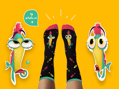 Fun cartoon socks design