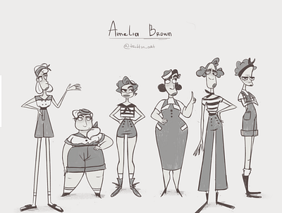 Vintage sailor lady animation character character animation character art character design emotional design lady sailor vintage