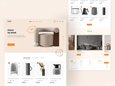 Drop shipping website UI 1440p 2022 animation business clean design dropshipping furniture illustration landing page minimal mockup responsive design startup template trendy design typography ui ui ux web design