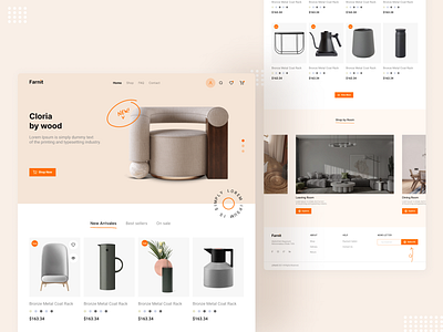 Drop shipping website UI 1440p 2022 animation business clean design dropshipping furniture illustration landing page minimal mockup responsive design startup template trendy design typography ui ui ux web design