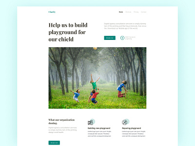 Charity website landing page ui design