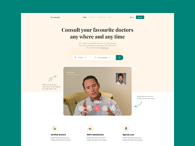 Online consultation with doctors website ui 2022 app clean clinic consultation design doctor figma hospital landing page minimal mobile online consultation responsive design template trendy design ui ui ux web design website