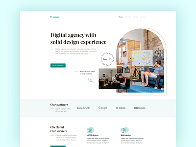Creative agency website ui design
