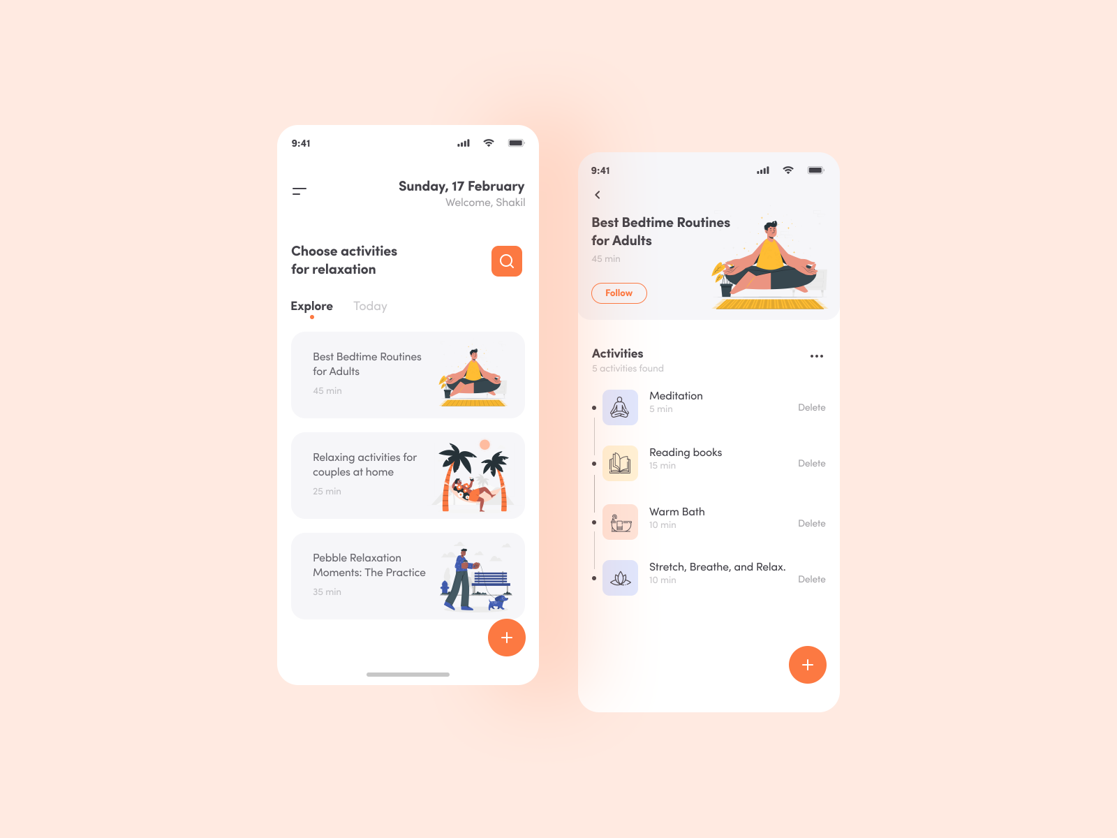 Relaxation activity app ui design by Shakil on Dribbble