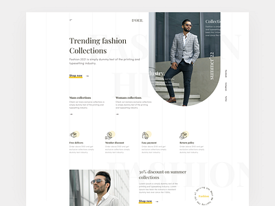 Fashion e-commerce store web landing page ui design