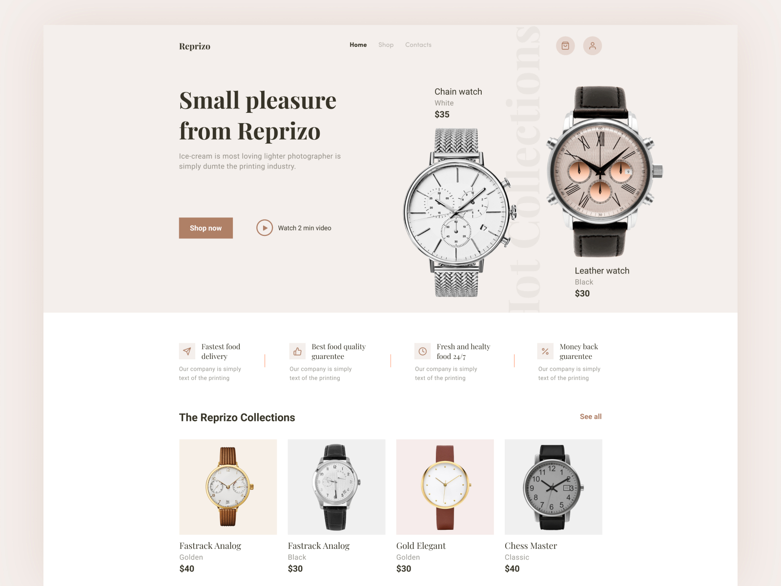 Online watch store website landing page ui design. by Shakil on Dribbble