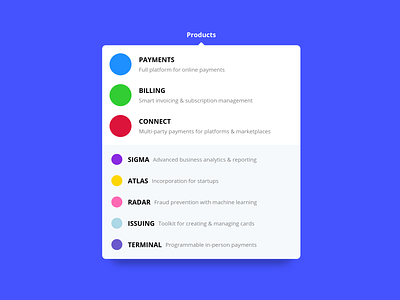 Stripe Menu Dropdown (CSS)