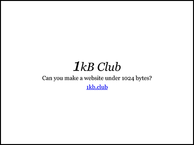 1kB Club club design html kb minimal website