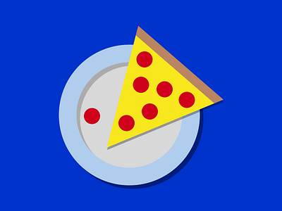 Pizza Slice blue cheese food illustration pepperoni pizza plate