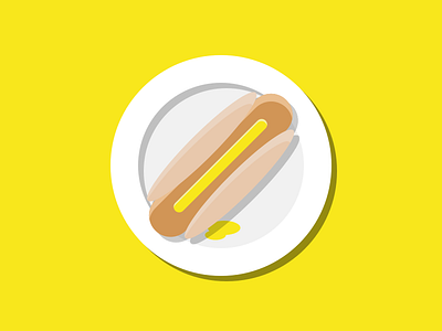 Hotdog bbq bun food hotdog illustration mustard yellow