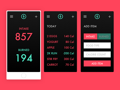Calorie Counter app calorie count counter fitness health tracker ui