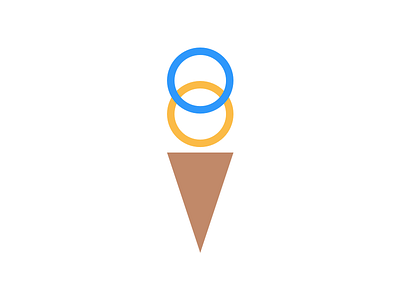 Two Scoops Ice Cream (Logo) blue brand branding cone cream ice logo minimal negative space yellow