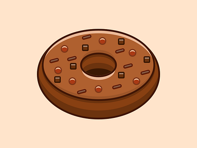 Donut: Triple Chocolate chocolate dessert donut donuts doughnut food icing illustration monkey pastel pastry triple