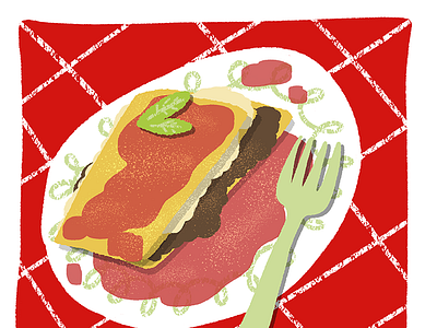 Lasagna art drawing food illustration lasagna lunch painting pasta plate procreate restaurant sketch
