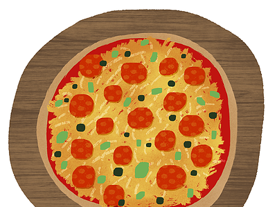 Pizza cheese drawing eat food illustration illustrator lunch pepperoni pizza procreate restaurant sketch