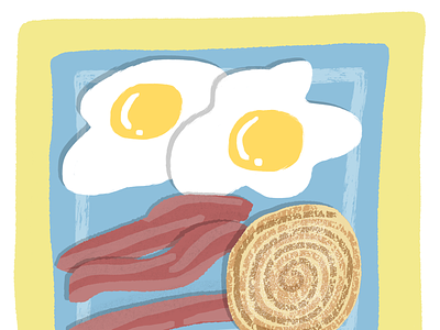Breakfast Platter bacon breakfast cinnamon drawing eat eggs food illustration procreate rolls sketch