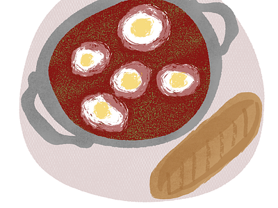 Shakshuka art bread breakfast drawing eat eggs food illustration restaurant shakshuka sketch