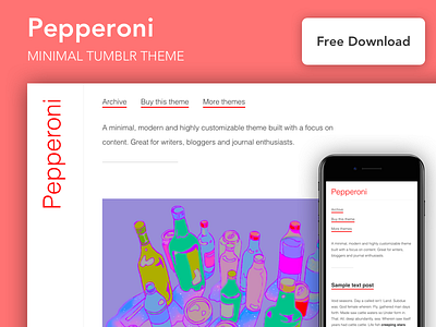 LIVE! Tumblr Theme: Pepperoni css download free html layout minimal open source pepperoni template theme tumblr