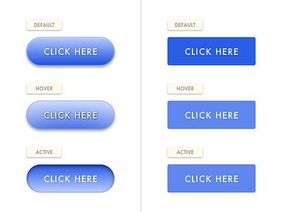 Button Depth active button buttons click flat design gradients hover mobile rounded shadow state ui