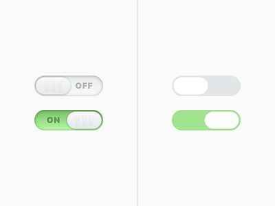 Toggle Depth Comparison app depth option radio shadow skeuomorphic slider toggle ui ui design