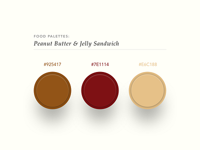 Peanut Butter & Jelly Color Palette color color picker font food hex minimal palatino palette sandwich typeface ui ux