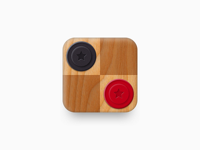 Checkers App Icon android app checkers game icon illustration ios mobile retina