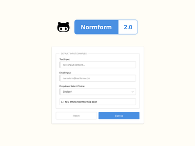 Normform 2.0 browser css form github minimal open source ui ux