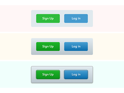 Proper UI Hierarchy borders button buttons depth gradient log in shadow skeuomorphic ui uidesign