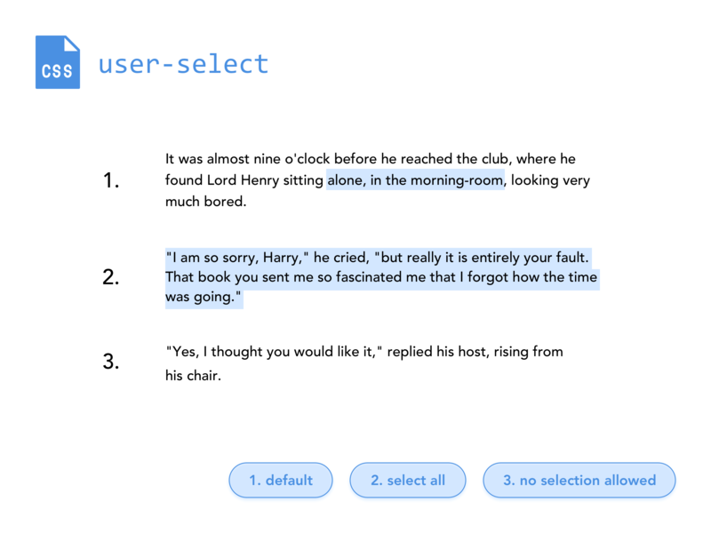 Using User Select Css By Bradley Taunt On Dribbble