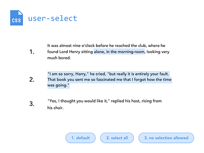 Using User Select (CSS) accessibility css css3 font html select typography ui user select