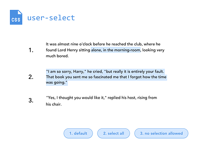 Using User Select (CSS)