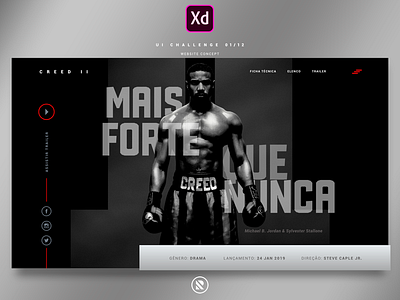 Creed 2 UI design adobe xd animation challange concept creed design fight flat grid interface interface design movie sketch ui ux uxdesign visual website work