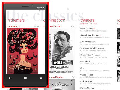 Metro UI Movies Phone App app flat flatui metro mobile movies phone red ui white windows wp7