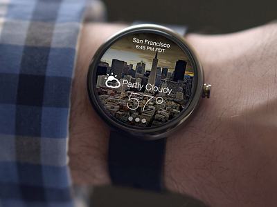 Android Wear Yahoo Weather App android clock os smartwatch ui watch wear wearable weather