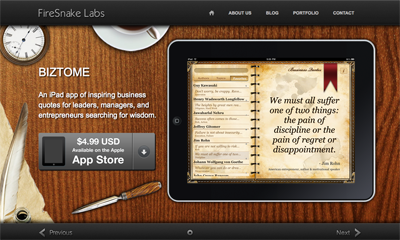 Biztome Homepage app brown ipad old texture website wood