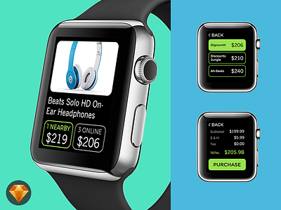 Apple Watch Mobile Local Commerce UI app apple free mobile sketch template ui watch wearable