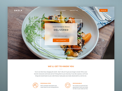 Food Delivery Website Homepage design food homepage landing orange photography website