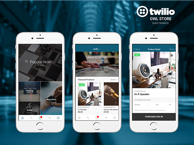 Electronics Store Mobile Commerce Demo App for Twilio app commerce enterprise mobile notify shop store twilio