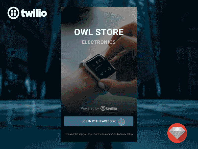 Demo of Twilio Notify API for a Mobile eCommerce App animation app commerce communications ecommerce gif mobile principal retail support ui