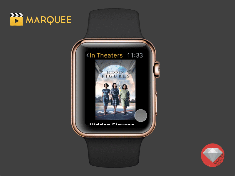 Movie Showtimes Apple Watch Workflow Animation animation app applewatch gif movies principal showtimes trailers watch