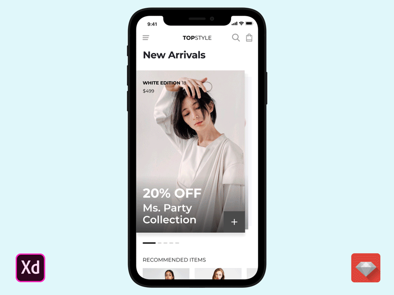 Mobile Shopping Application adobepartner adobexd animation app gif interaction animation madewithadobexd mobile shopping ui ux xd