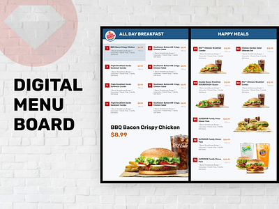 Digital Menu Board Design for Fastfood Drive Through animation consumer digitalsignage fastfood food menu