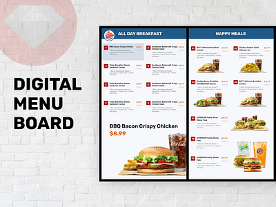 Digital Menu Board Design for Fastfood Drive Through animation consumer digitalsignage fastfood food menu