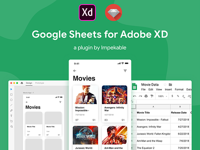 Google Sheets for Adobe XD Plugin adobepartner adobexd desktop desktop app google gsuite madewithadobexd plugin spreadsheet uxd