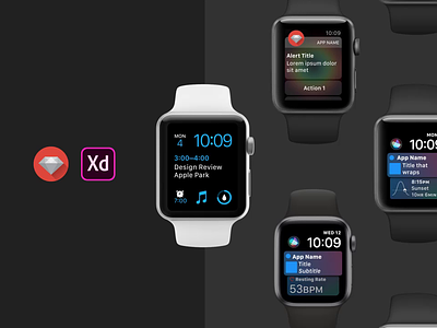 Apple watchOS Adobe XD UI Kit adobepartner adobexd adobexduikit animation apple applewatch gif madewithxd uikit watchos